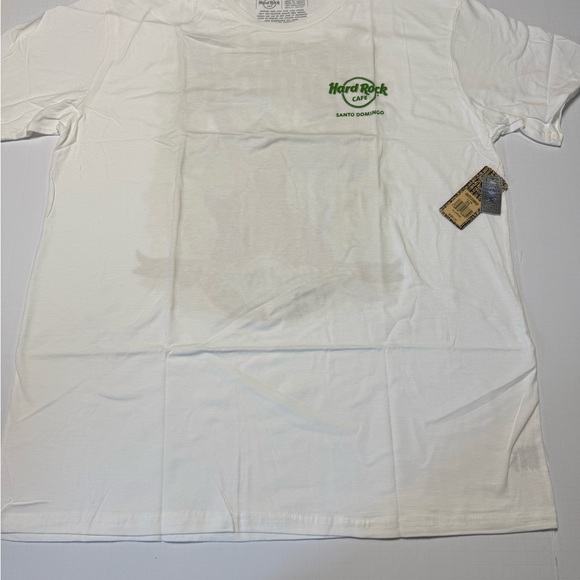 Hard Rock Cafe Santo Domingo White Tee with Guitar Graphic - Picture 2 of 8